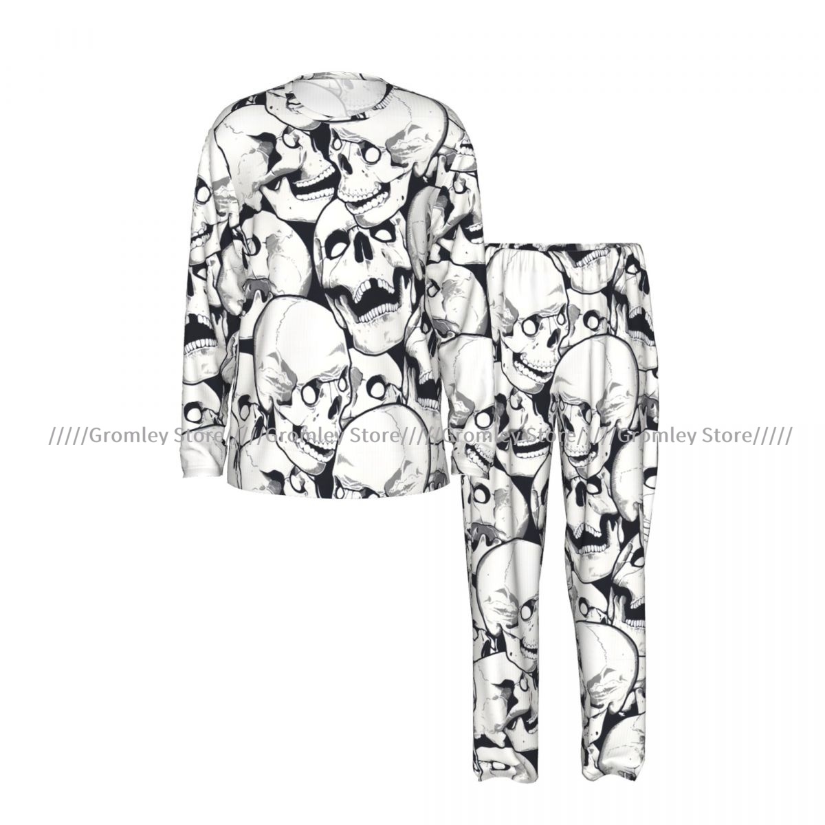 Monochrome Suit Set - Conjunto de Pijama Masculino com Estampa