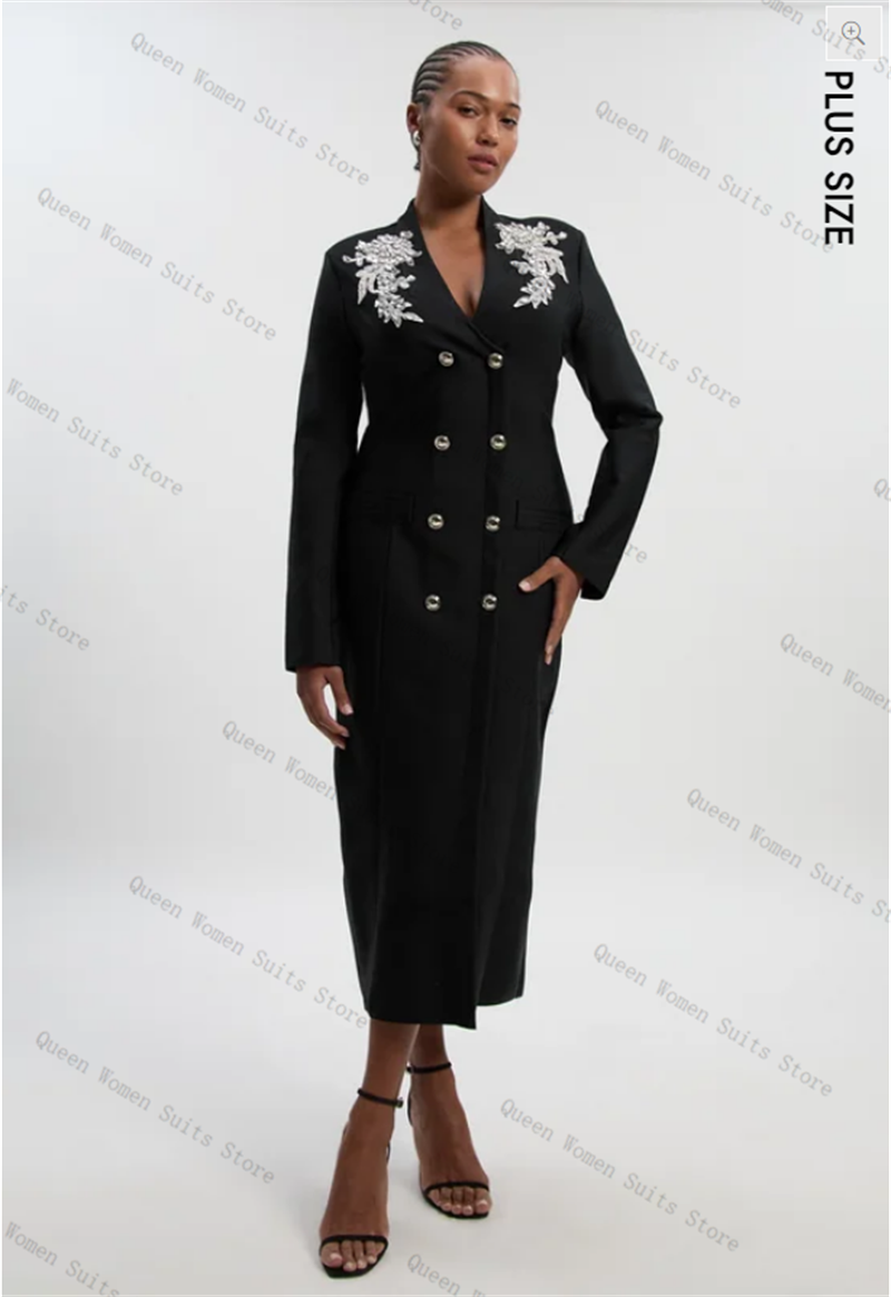Women'S Formal Wear For Wedding Guest - Preto algodão feminino terno 1 peça