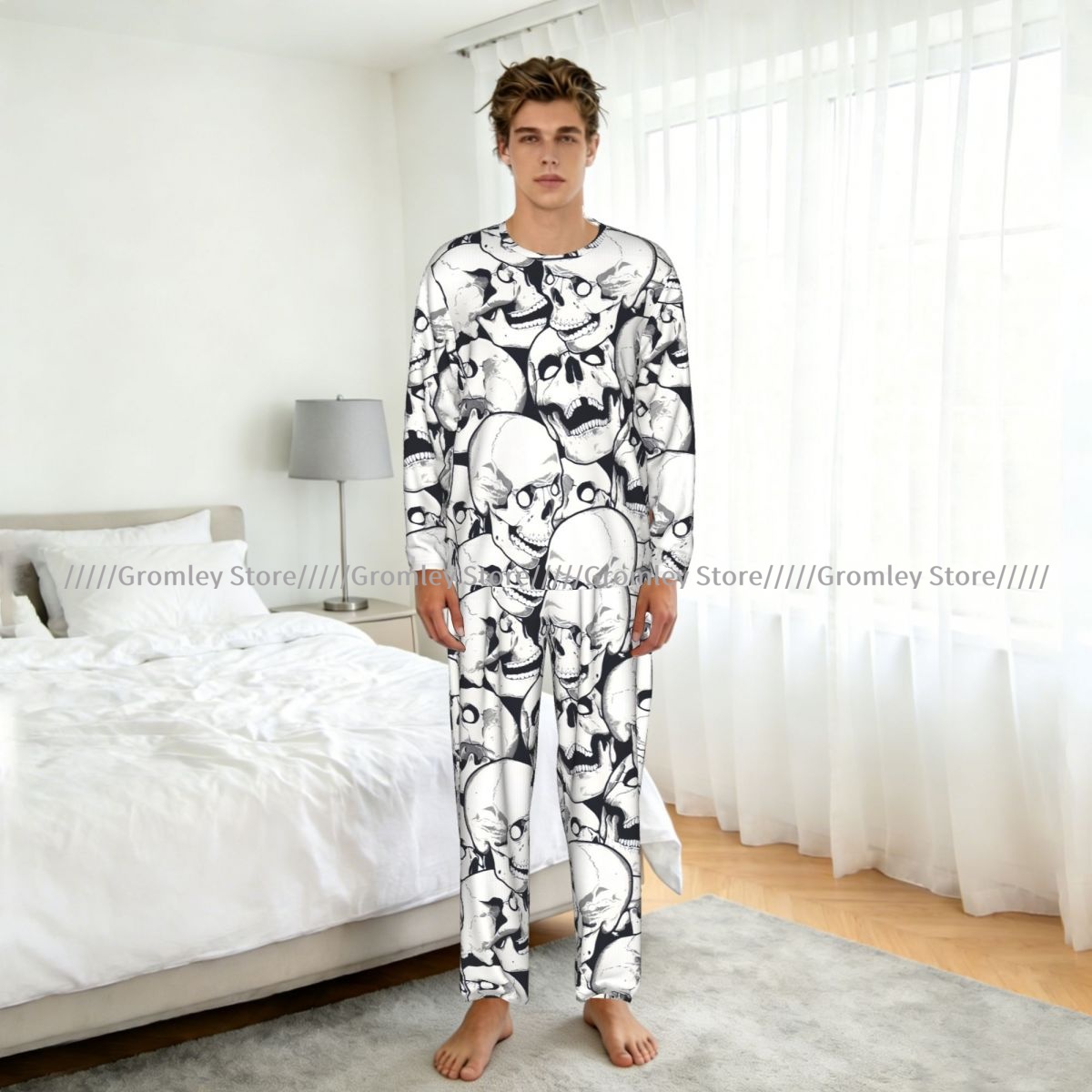 Conjunto de Pijama Masculino c - Monochrome Suit Set avaliação e preço