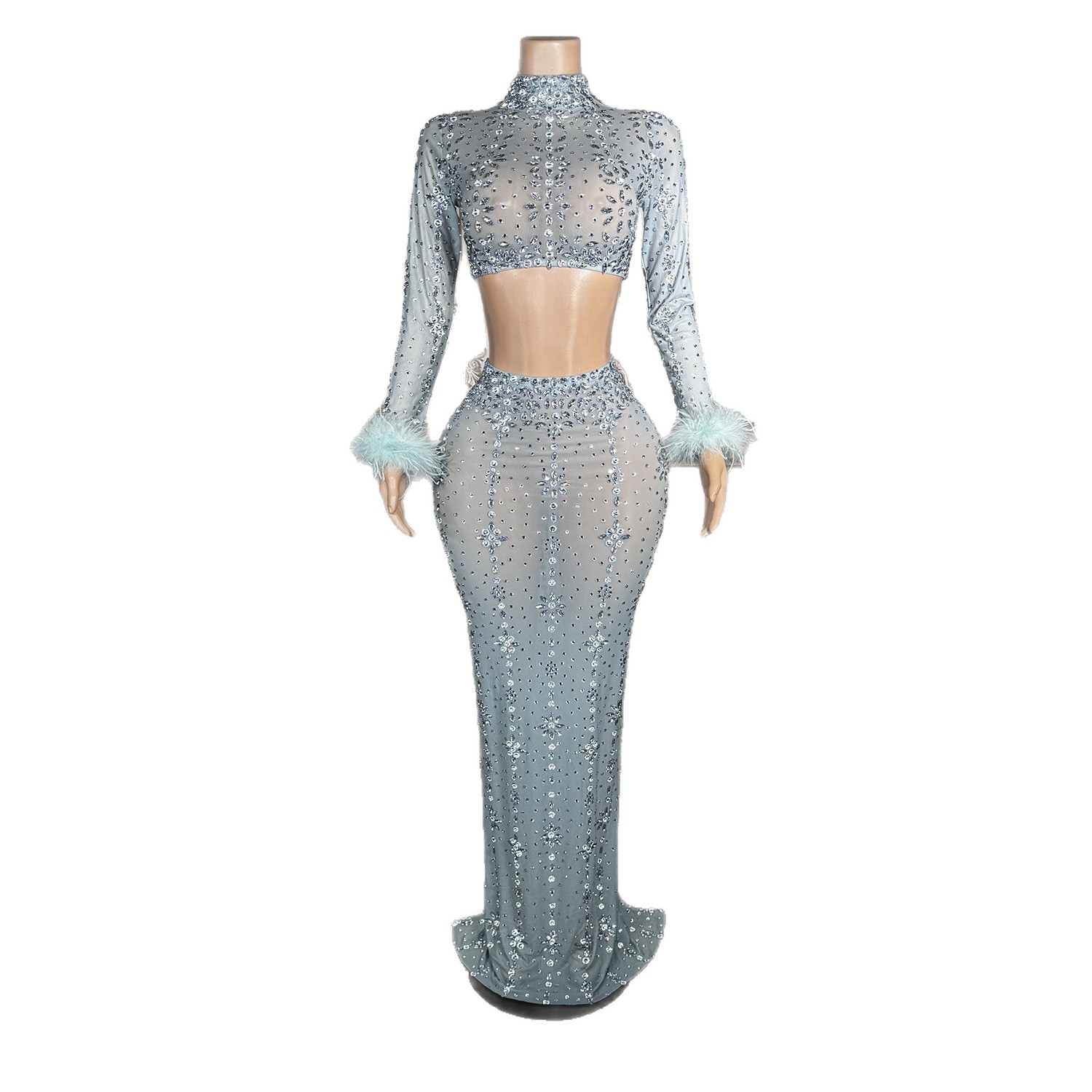 Vestido de duas peças, de alta - Formal Wear Gowns For Women avaliação e preço