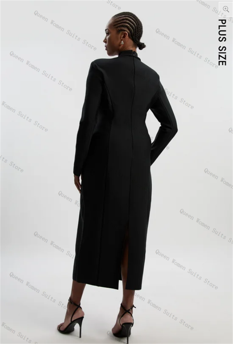 Preto algodão feminino terno 1 - Women'S Formal Wear For Wedding Guest avaliação e preço